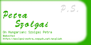 petra szolgai business card